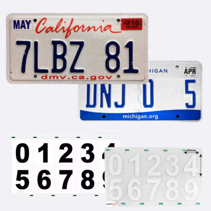 Reflective License Plate Stickers (Numbers) – Jetdryshop